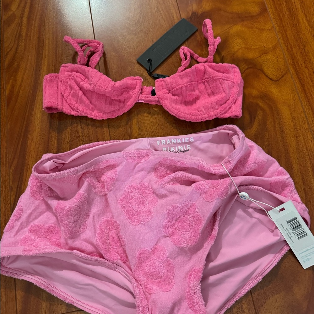 Pink triangl top and Frankie’s bikini bottom bundle